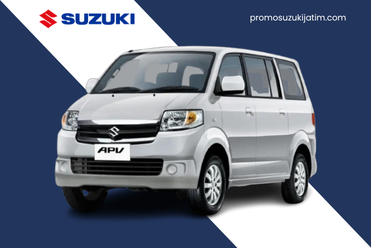 Suzuki APV putih tampak depan samping dengan desain boxy cocok untuk mobil keluarga dan niaga